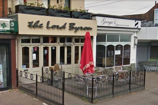 Daniel Hawtin was thrown out of the Lord Byron pub for waving a knife around.
