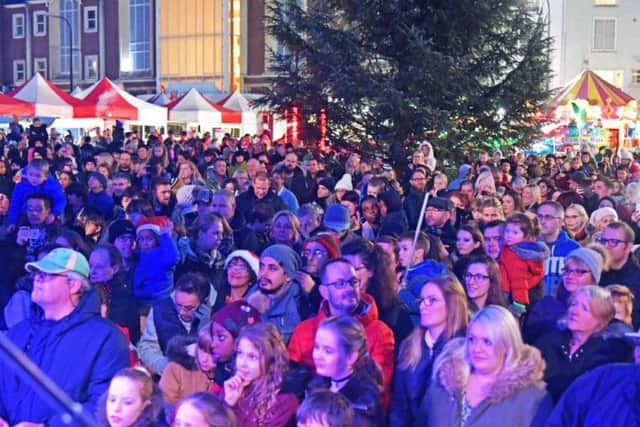 Hundreds gathered in Northampton's market square to watch the festive light switch-on.