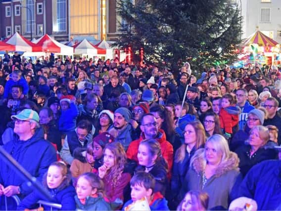 Hundreds gathered in Northampton's market square to watch the festive light switch-on.