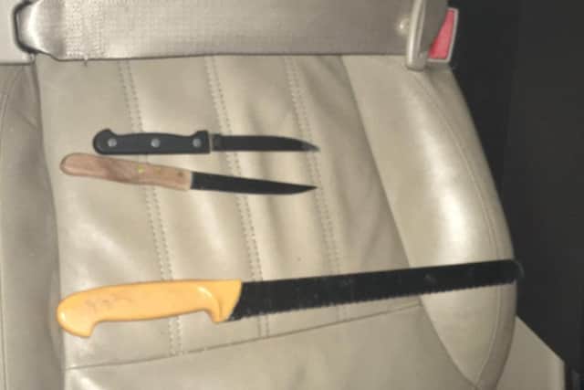 Weapons seized by Northamptonshire Police during the stop searches.